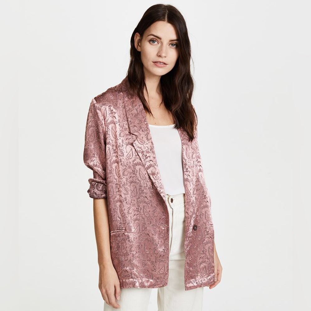 Free People Satin Jacquard Blazer
